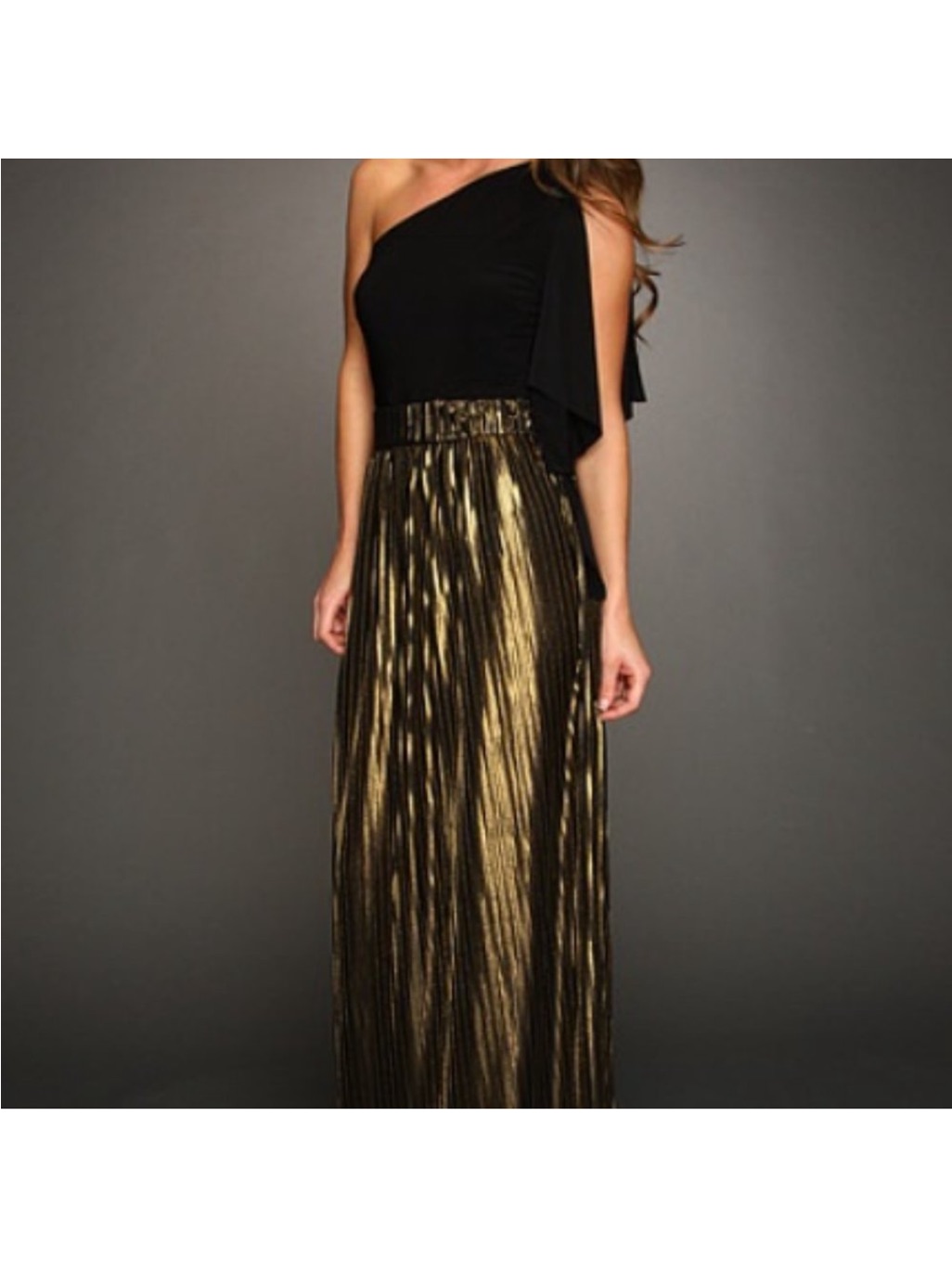 Mark And James Badgley Mischka Long Bronze Pleated Skirt S